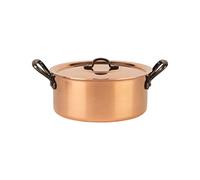 Cuisine Romefort Marmite en cuivre étamé avec poignée en fonte et couvercle Ø 20 cm | Cocotte traditionnelle en cuivre massif | Marmite française idéale pour les soupes et les ragoûts (20 cm)