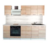 Cuisineandcie - Cuisine Complete ECO Chene Naturel 240 cm - Set de 7 Meubles de Cuisine, Rangement Cuisine Equipee Complete Brun