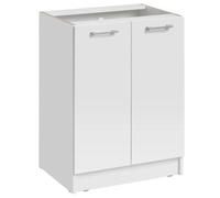 Cuisineandcie - Meuble Bas de Cuisine Eco Blanc 2 Portes L 60 cm x H 82 cm x P 46 cm