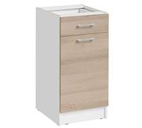 Cuisineandcie - Meuble Bas de Cuisine Eco Chene Naturel 1 Porte 1 tiroir L 40 cm