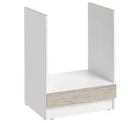 Cuisineandcie - Meuble Four ENCASTRABLE ECO Noyer Blanchi L 60cm + Tiroir inférieure de Rangement - Meuble pour Four encastrable Cuisine