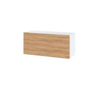 Cuisineandcie - Meuble Haut de Cuisine Bellissi Chêne Brut, Porte Relevable L 80cm avec Étagère, Armoire de Rangement pour Cuisine