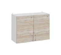 Cuisineandcie - Meuble Haut DE Cuisine ECO Noyer Blanchi 2 Portes L 60 cm + 1 étagère - Meuble Cuisine Rangement, Meuble Cuisine, Armoire Cuisine