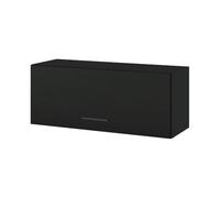Cuisineandcie - Meuble haut SLIM de cuisine Lovia Noir Mat 1 porte relevable L 90 cm