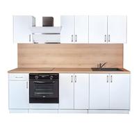 Cuisineandcie - Rangement Cuisine Equipee Complete ECO Blanc Brillant 240 cm - Set de 7 Meubles