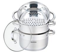 Klausberg mantow Arka Set Cuiseur Vapeur 22 cm Induction Faitout cuiseur Vapeur Deck Verre 4 éléments KO de 7142