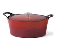 CUISINOX - Volcan - Cocotte Ovale 35 cm avec couvercle - 6 L - Fonte de fer emaillée - Compatible tous feux dont induction - sans PTFE ni PFOA - Noir