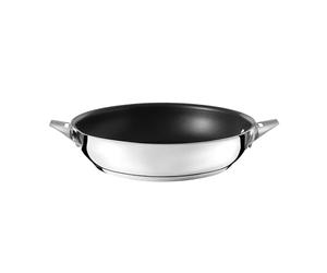 Cuisinox - Eclipse - Poêle 2 cm avec revêtement céramique - Fond encapsulé - Compatible tous feux dont induction - Acier inoxydable 18/1 - Finition miroir - Noir