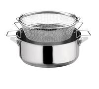 Cuisinox - Eclipse - Sauteuse 24 cm avec revêtement en céramique, couvercle et panier de cuisson - Fond encapsulé - Compatible tous feux - Acier inoxydable 18/1 - Finition miroir