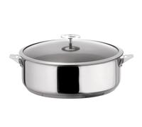 Cuisinox - Eclipse - Sauteuse 28cm avec revêtement céramique avec couvercle - Fond encapsulé - Compatible tous feux dont induction - Acier Inoxydable 18/1 - Finition miroir