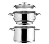 Cuisinox – Faitout inox Elysée 24 cm, 5 L, avec couvercle et cuit‑vapeur universel