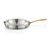 Cuisinox Gourmet Doré - Poêle 28 cm inox triply avec poignée laiton