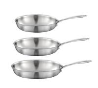 Gourmet - Lot de 3 poêles inox 24-28-32cm