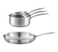Cuisinox Lot Gourmet – 3 casseroles (16/18/20 cm) + poêle 32 cm inox Triply