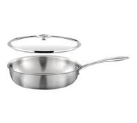 Cuisinox - Gourmet - Sauteuse 24 cm inox - Triply - Compatible tous feux dont induction - Acier Inoxydable 18/1 - Poignée Fixe - Couvercle - Sans PFAS, PTFE, PFOA - Made in France