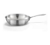 Cuisinox - Gourmet - Wok 28 cm inox - Triply - Compatible tous feux dont induction - Acier Inoxydable 18/1 - Finition Satinée - Poignée Fixe - Sans PFAS, PTFE, PFOA - Made in France