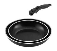 CUISINOX - Lot de 2 poêle 24 et 28 cm revêtue avec poignée amovible - Arom - Acier inoxydable , Finition
