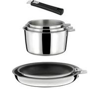 CUISINOX - MALICE - Lot 6 pièces - 3 casseroles, 2 poêles revêtement céramique et 1 poignée noire G
