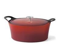 Cuisinox Volcan - Cocotte Ovale 35cm fonte de fer émaillée rouge avec couvercle