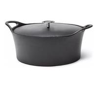 CUISINOX - Volcan - Cocotte Ovale 35 cm avec couvercle - 6 L - Fonte de fer emaillée - Compatible tous feux dont induction - sans PTFE ni PFOA - Noir