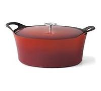 Cuisinox Volcan - Cocotte Ovale 35cm fonte de fer émaillée rouge avec couvercle