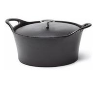 CUISINOX - Volcan - Cocotte ronde 24 cm avec couvercle - 3.4 L - Fonte de fer emaillée - Compatible tous feux dont induction - sans PTFE ni PFOA - Noir