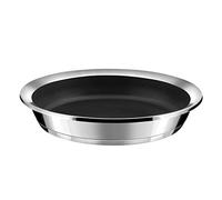 Cuisinox - Ycône - Poêle 28 cm avec revêtement céramique - Fond thermo diffuseur - Compatible tous feux dont induction - Acier Inoxydable 18/1 - Finition miroir - Sans PFOA, PTFE, PFAS