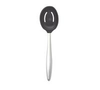 Cuisipro Mini cuillère à fente, outils Piccolo, silicone, noir, poignées ergonomiques en acier inoxydable, 20 cm