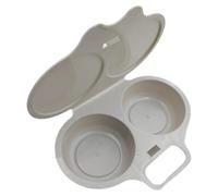 Cuisiseur Œuf Micro Ondes Pocheuse à Œufs Blanc (Gris clair) | Préparez 2 œufs simultanément, cuisson rapide en 1 minute, poignée ergonomique anti-brûlure, lavage facile au lave-vaisselle