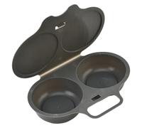 Cuisiseur Œuf Micro Ondes Pocheuse à Œufs Blanc (Gris foncé) | Préparez 2 œufs simultanément, cuisson rapide en 1 minute, poignée ergonomique anti-brûlure, lavage facile au lave-vaisselle
