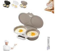 Cuit Oeuf Micro Onde, Omelette Micro Onde, Cuiseur Oeuf Micro Ondes, Pocheuse à œufs, œuf Plat Mollet Dur Cuisson Cuisine, 2 Cavités, Antiadhésive, Ustensiles De Cuisine Pour Petit-Déjeuner，Gris