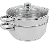 Cuit Vapeur BAUMALU 24 cm, Acier Inoxydable, 2 Corps, Gris