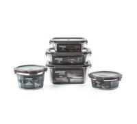 WK WARMCOOK Cuitisan - Pack de 5 boites alimentaires en inox compatible au micro-ondes - 580, 640, 920, 1100 et 1800ml