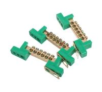 Cuivre Bornier 3 Pièces Électrique pour Panneau Électrique | Barres de Mise à Terre, Usage pour Boîtiers de Distribution, Couleur Verte, en Plastique et Cuivre