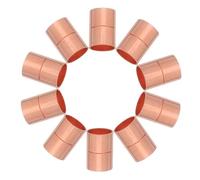 Cuivre Raccord Droit avec Butée Rainurée 1,5cm 10 Pièces | Connecteur 0,59 Pouce, Structure Droite, Compatibilité, Usage pour Navires et Usines Chimiques