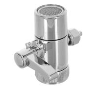Cuivre Vanne de Dérivation de Robinet Levier unique, 1/4 Pouce | Connexion Rapide sans Outil, Usage d'une Main, pour Tubes 1/4 Pouce et Purificateurs Ro, Argenté