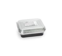 Cuki Professional Lot de 10 bacs en aluminium avec couvercles ultra-force, 8 portions, laquées, 32 x 26 x h6 cm, jetables pour four, micro-ondes, réfrigérateur, cuisson, stockage