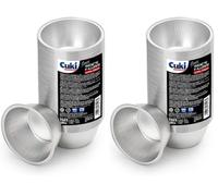 Cuki Professional Lot de 200 moules ronds en aluminium ultra-force, muffins, cupcakes, crème caramel, ø9cmxh3,5, 1 lot de 100 pièces, jetables pour four, micro-ondes, cuisson, stockage