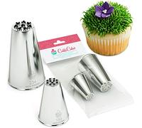 CukkiCakes Kit de 2 douilles à pâtisserie professionnelles à herbe (133 et 234), pour décorer les gâteaux et cupcakes - Compatible avec poche à douille patisserie - Made in Korea