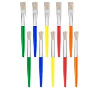 CULEB 10Pcs Pinceaux Peinture Enfant, Pinceau Peinture Enfants Ronds/Plats à Poils Souples, Pinceaux pour Acrylique, Fournitures Art et Artisanat, Gouache, Décoration
