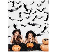 CULEB 72 PCS Décoration de Chauve-Souris Halloween,Autocollants de Fenêtre et Mural 3D Chauve-Souris,DIY Fournitures de Fête d'Halloween pour une Utilisation Intérieure et Extérieure
