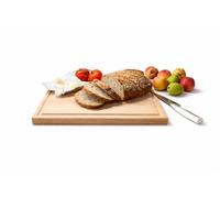 CULIMI Planche à Découper en Bois de Hêtre 20 x 30 x 2,2 cm avec Rainure pour Jus - Planche de Cuisine en Bois Massif, Planche à Découper Doucement pour Pain, Viande, Fruits et Légumes
