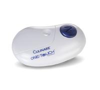 Culinare One Touch Ouvre-Boîte Electrique, Blanc, Fonctionne sur piles, utilisation mains libres, retrait magnétique du couvercle, Plastique/Acier Inoxydable Garantie de 2 ans