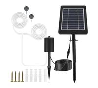 Culnflun 1 ensemble de pompe à air solaire pour étang, batterie de secours de 2200 mAh, 3 modes, aérateur d'oxygène à énergie solaire avec pierres à air pour aquarium hydroponique