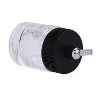 Culnflun 10pcs Kit de bouteilles de verre pour aérographe, bocal pour aérographe de 3/4 once avec 10pièces de couvercles d'adaptateur et couvercle adaptateur incliné à 30° pour
