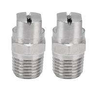 Culnflun 2 Embouts de buse de pulvérisation à Ventilateur Plat, buse d'atomisation Grand Angle de 65 degrés, Nettoyeur Haute Pression en Acier Inoxydable, Filetage mâle BSPT 1/4 po (65°)