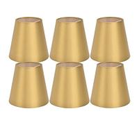 Culnflun 6 pièces E14 abat-jour lustre abat-jour en tissu abat-jour lampe de table plafonnier abat-jour pour remplacement de lampadaires de table (Or PX153)