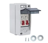 Culnflun Boîte de distribution extérieure étanche à la pluie IP65, disjoncteur combiné 2 voies de type C MCB, AC 230 V 400 V 50 Hz, boîtier en plastique ABS PC PA66 pour câblage (C6+C20)