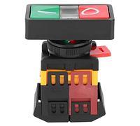 Culnflun Bouton-Poussoir à Double Tête, Double Bouton-Poussoir avec Lumière LED Rouge ou Verte NO NC Montage de Bouton Momentané 24V DC Démarrage de la Lampe de Signalisation (380V)