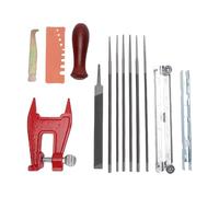Culnflun Kit d'affûtage de tronçonneuse, Ensemble de Limes de tronçonneuse de 14 pièces avec Limes Rondes de 1/8 po, 5/32 po, 11/64 po, 3/16 po, 13/64 po, 7/32 po et Manche en Bois
